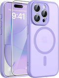 FNTCASE for iPhone 15 Pro Case, Fit for Magsafe, Screen Protector | Full Camera Protection, Translucent Matte, 14FT Military Grade Drop Proof, Shockproof Protective Phone Cover,Light Purple by FNTCASE