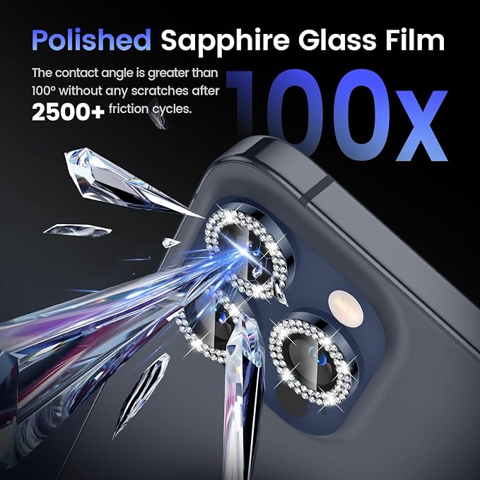 Tensea Camera Lens Protector Compatible for iPhone 17 Pro Max/17 Pro/15 Pro Max/15 Pro/16 Pro Max/16 Pro/14 Pro Max/14 Pro, Metal Tempered Glass Cover Camera Screen Protector Accessories,Case Friendly - Image 6
