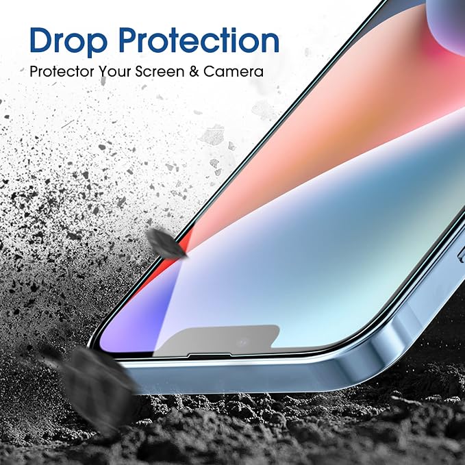 amFiIm OneTouch for iPhone 13/13 Pro/17e/16e/14 Screen Protector 6.1" | Tempered Glass Auto-Alignment 30s Install, Bubble Free, Scratch & Drop Protection, HD Clear[2 Pack] (13/14/16e/17e-6.1'') - Image 5