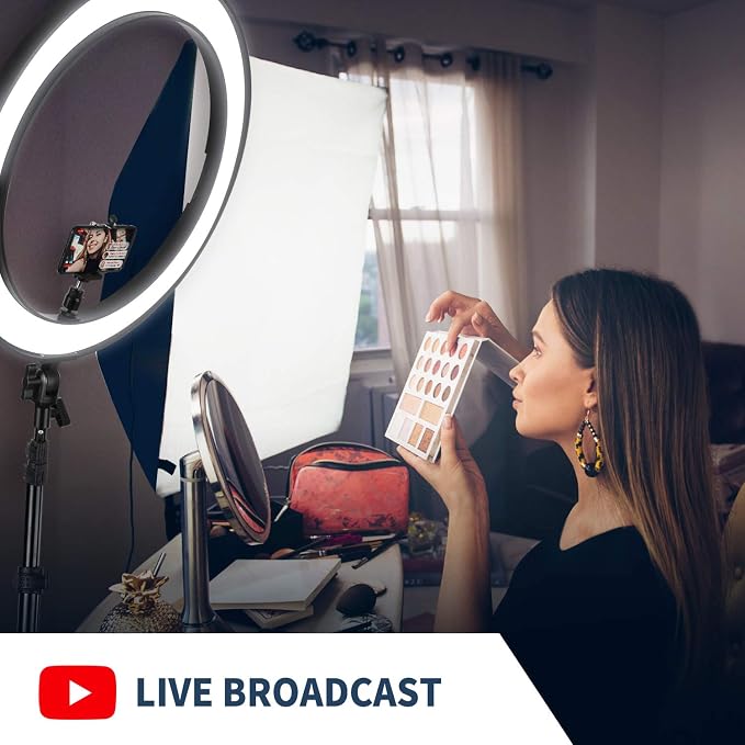 NEEWER 20 inch LED Ring Light Kit with Tripod Stand and Phone Holder Compatible with iPhone, Ringlight for Makeup YouTube Video Recording Selfie Studio Streaming Makeup Barber Lash Salon Lighting - Image 7