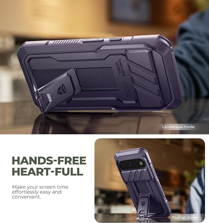 Dexnor for Google Pixel 11/11 Pro Case with Slide Camera Cover & 2 Front Frames & Built-in Screen Protector & Kickstand,Full-Body Shockproof Protective Cover Heavy-Duty Rugged Cases,Purple(2026) - Image 4