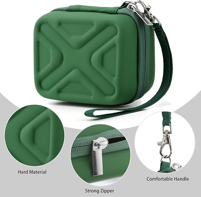 Digital Camera Case for AbergBest 21 Mega Pixels 2.7" LCD Rechargeable HD/Kodak Pixpro/Canon PowerShot ELPH 180/190/Sony DSCW800/DSCW830 Cameras, Travel Carrying Protective Case for Camera- Darkgreen - Image 5