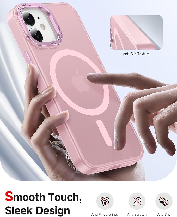 LeYi for iPhone-12 Mini Cases/iPhone-13 Mini Phone Case: Pink [ Screen Protector X2+ Camera Cover X2] Compatible with Magsafe i 13mini 12mini Cases Slim Magnetic Protective Rugged Girl Women, Pink - Image 4