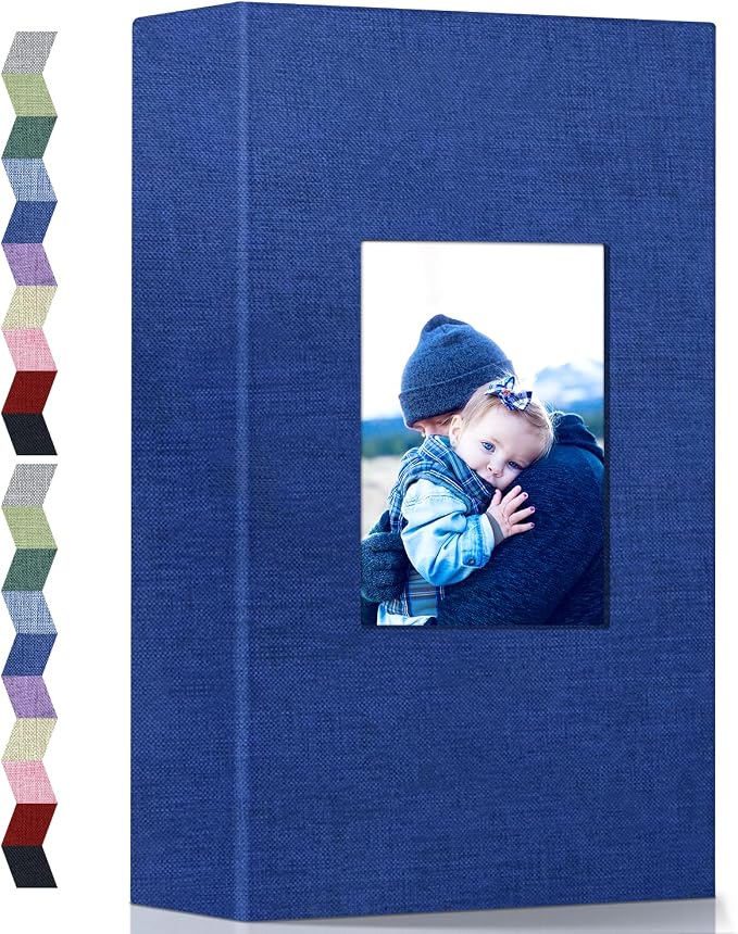 popotop Photo Album 4x6-300 Photos Linen Cover Photo Books with 300 Horizontal Pockets,Slip-in Picture Albums for Family Wedding Anniversary Baby Vacation Pictures by Popotop