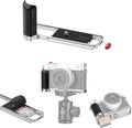 JJC Metal Hand Grip L-Bracket & Shutter Button for Fuji X-E5 Camera, Silver | Silicone Handgrip Cover, Anti-Slip Pads with SD Card Holder, Arca Swiss Quick Release Plate & 1/4"-20 Tripod Hole by JJC