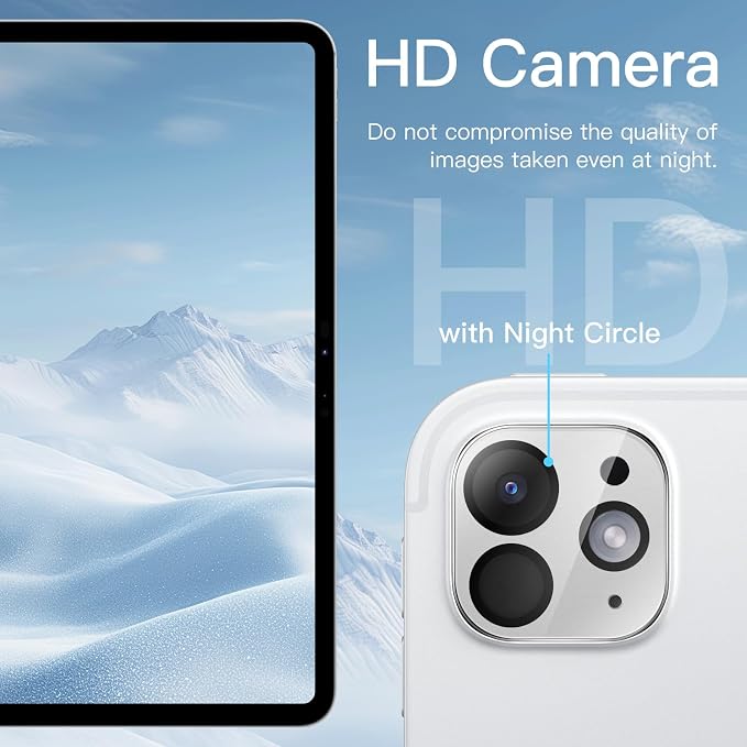 JETech Camera Lens Protector for iPad Pro 11"/13" M5/M4, 3-Pack | 9H HD Clear Tempered Glass, Full Coverage Protection, Anti-Scratch Design, Easy Installation - Image 5