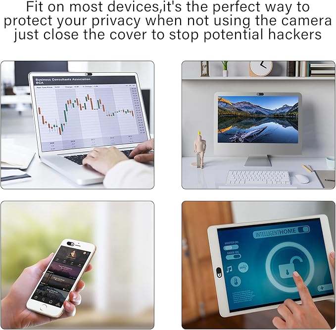 Laptop Camera Cover Slide, Phone Camera Cover Slide, 6 Pack Ultra Thin Webcam Cover Slide for Laptop, Desktop, PC, Tablet, Smartphone, Protect Your Privacy and Security(Black) - Image 6