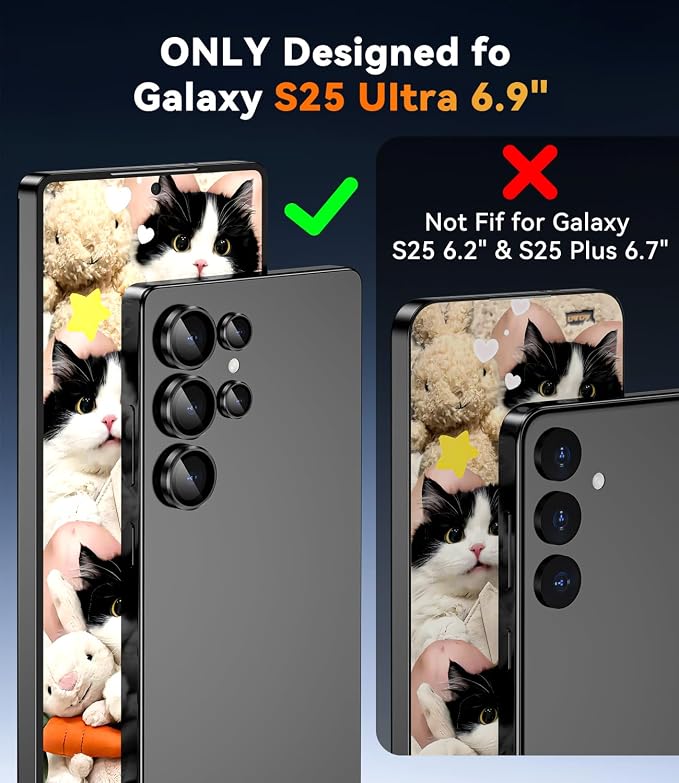 CloudValley for Samsung Galaxy S25 Ultra Camera Lens Protector | 9H Tempered Glass + Aluminum Alloy Individual Lens Protective, [1 Second Installaion] Ultra-HD Glass Cover,Titanium Black - Image 5