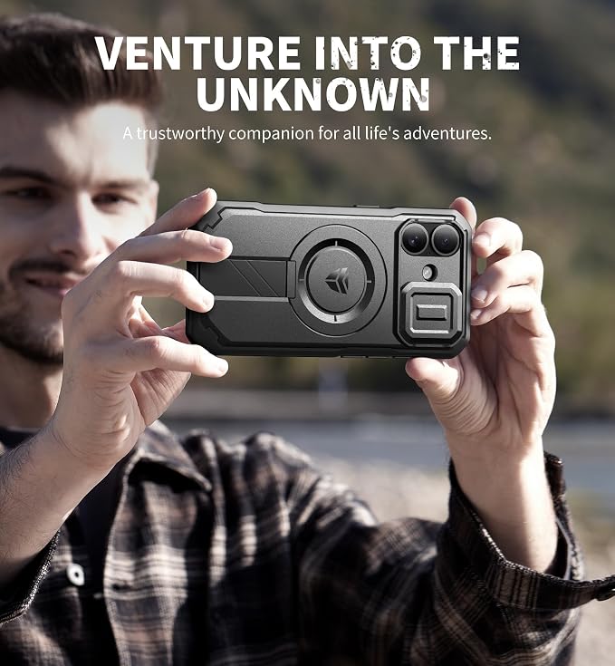 Dexnor for iPhone 17 Case with Slide Camera Cover & Adjustable Kickstand, Compatible with MagSafe, Rugged Shockproof Bumper Cases Heavy-Duty Magnetic Protective Cover,6.3 inch,Black - Image 8