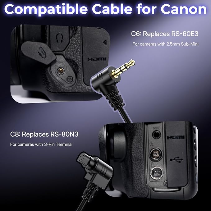 for Canon Camera Rechargeable Wireless Intervalometer Shutter Release | Time-Lapse & Bulb Exposure Interval Timer Remote Control with OLED Display for Canon R6 II/R50 V/R100/R8/R7/R6/R5/R10/T7/T7i - Image 7