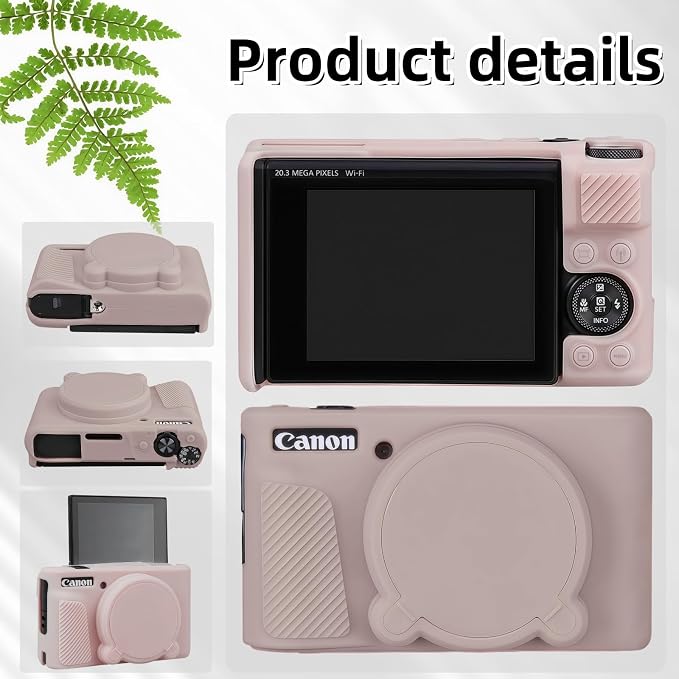 Camera Case for Canon PowerShot SX740/ SX730 Digital Camera, SX740 HS Case | Soft Silicone Protective Case Removable Lens Cover, Comes with 2 Screen Protectors and 1 Wrist Strap.(Tiffany Pink) - Image 5