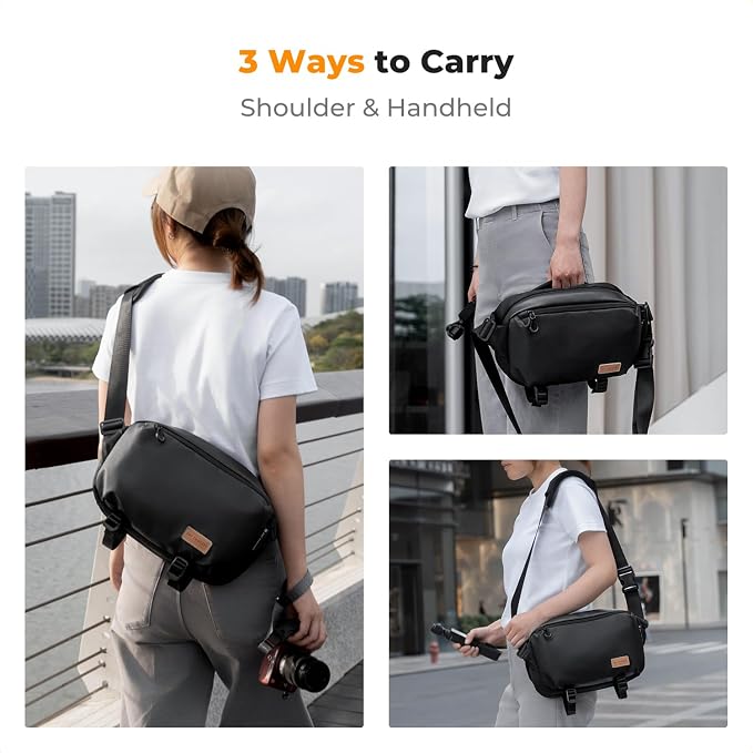 K&F CONCEPT 2 in 1 Camera Sling Bag, Everyday Shoulder Bag | Multifunction Photography Compact Crossbody DSLR Portable Bag, Compatible for Canon/Nikon/Sony, BS01 - Image 7