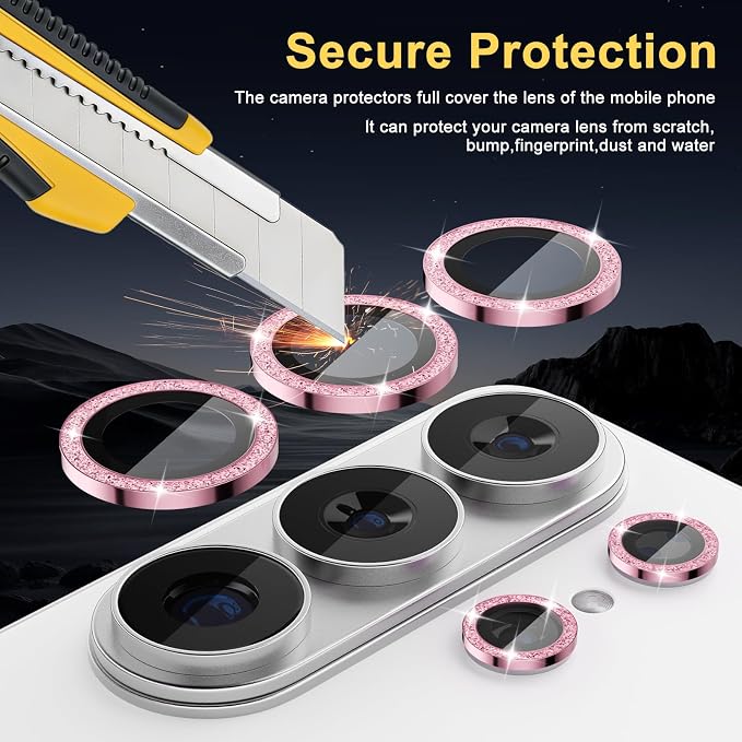Camera Lens Protector for Samsung Galaxy S26 Ultra, Glitter Pink | Tempered Glass, Auto-align Tray, Easy Installation, Case Friendly, Anti-Scratch, HD Clear, Ultra Slim - Image 2