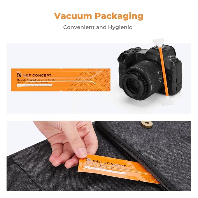 K&F CONCEPT Professional Full Frame Sensor Cleaning Kit with Sensor Cleaner | Double-Tipped Full-Frame Sensor Cleaning Swabs X10 and 20ml Sensor Cleaner,Precision Cleaning,for Nikon Canon Sony ,MA04 - Image 7
