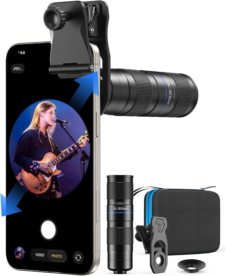 MIAO LAB 5-10X Zoom Telephoto Lens, High Power Telephoto Mobile Cell Phone Lens for iPhone 17/16/15/14/13 Series, Samsung, Android Phone and Most Smartphone by MIAOLAB