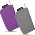 Eco-Fused Memory Card Case - Fits up to 22x SD, SDHC, Micro SD, Mini SD and 4X CF - Holder with 22 Slots (Purple & Grey / 22 Slots - 2 Pack) by Eco-Fused