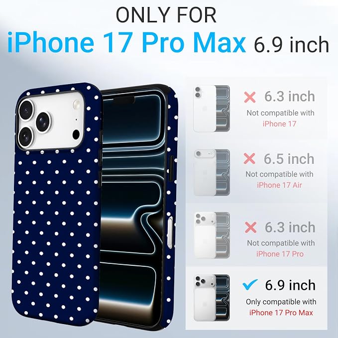 TPU Phone Case for iPhone 17 Pro Max, MagSafe Wireless Charging Compatible, Shockproof Slim Fit Protective Cover with Anti-Yellowing & Raised Camera Protection (Polka dot 7, iPhone 17 Pro Max(6.9")) - Image 2