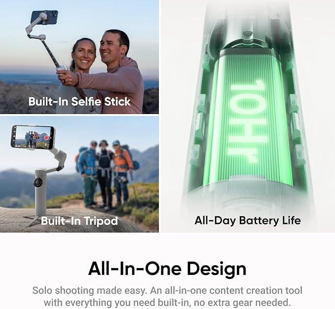 Insta360 Flow 2 Plus AI Tracker Bundle Grey - Foldable Phone Gimbal, AI Tracking with Any App, Multi-Person Tracking, Built-in Tripod/Selfie Stick, Remote Control, Smartphone Stabilizer, Travel - Image 3
