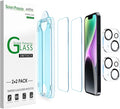 amFilm OneTouch for iPhone 14 Plus Screen Protector 6.7'' Tempered Glass | Auto-Alignment, 30s Install, Bubble Free, Scratch & Drop Protection, HD Clear, Camera Lens Protector, 2+2 Pack (14-6.7'') by amFilm