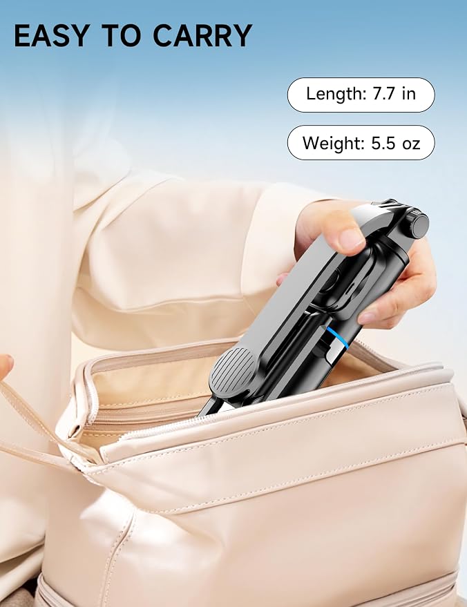 42" Selfie Stick Tripod with Fill Light Extendable Phone Stand All-in-1 Selfie Stick Travel Tripod with Detachable Remote & Phone Holder Cell Phone Tripod Compatible with iPhone/Android - Image 8