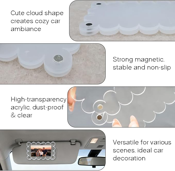 10 Packs Magnetic Car Picture Holder for Visor Car Photo Holder | with Clips for Easy Display Visor Clip Photo Frame for Photos Personalized Car Decor Accessories Gift 2.36 × 3.54 inch - Image 7