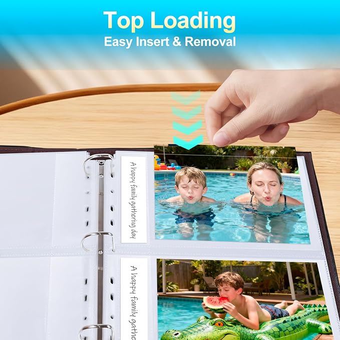 30 Pack 5x7 Photo Album Refill Pages for 3 Ring Binder,Ultra-Clear Photo Sleeves Holding 120 Pictures, Double-Sided 2 Pockets Photo Pages, Photo Sheet Protector for Photos and Postcards - Image 5