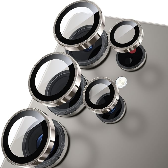 WSKEN for Samsung Galaxy S25 Ultra Camera Lens Protector - Ultra Thin | Case Friendly, 9H Shatterproof Tempered Glass, Anti Scratch Metal Circle, Camera Screen Protector Cover Accessories, Grey by SmartProtectionGreenerFuture