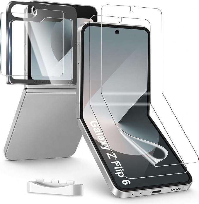 2 Pack for Samsung Galaxy Z Flip 6 / Z Flip 7 FE Screen Protector | 2 Pack Front Tempered Glass With Installation Frame,Support Fingerprint Unlock, Touch Sensitive, Anti-Scratch, Case Friendly by Unknown