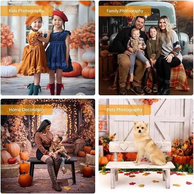 Kate Fall Backdrop Thanksgiving Photo Backdrop Truck Pumpkins Backdrop for Photography,10x6.5 - Image 5