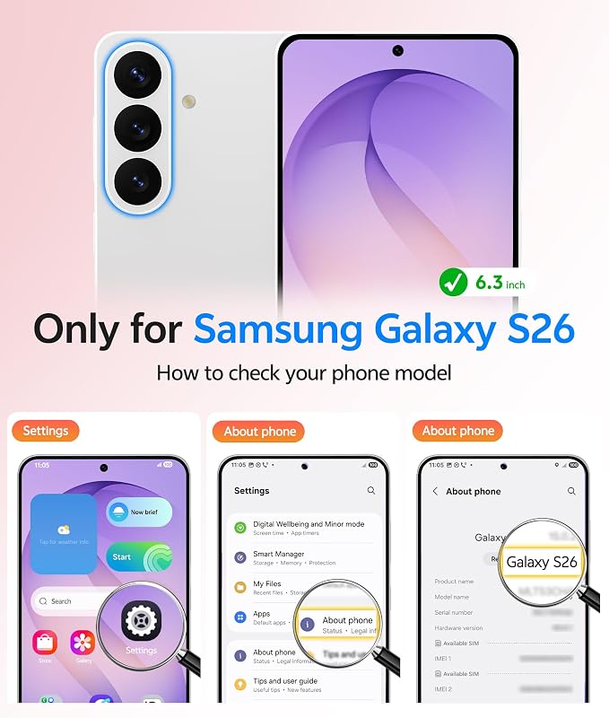 FNTCASE for Samsung Galaxy S26 Case, Fit for Magsafe, with Screen Protector | Full Camera Protection, Translucent Matte, 14FT Military Grade Drop Proof, Shockproof Protective Phone Cover, Light Purple - Image 2