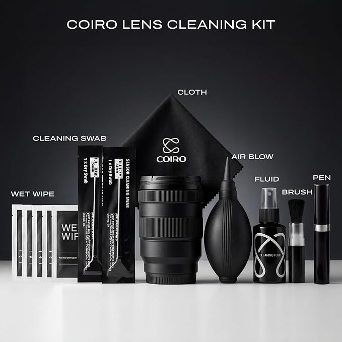 Camera Lens Cleaning Kit 7 in 1 – Lens Pen, Air Blower, Sensor Cleaning Swabs, Lens Cleaner Spray, Wet Wipes 5 Pac, Microfiber Wipe – DSLR Mirrorless Full Frame - Image 2