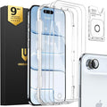 UNBREAKcable iPhone 17 Air Screen Protector & Camera Lens Protector | Upgraded Dual-Tempered Glass with Military-Grade 9H Hardness, 3-Pack,HD Clarity, Anti-Fingerprint, Case Friendly, Fits 6.5'' by UNBREAKcable