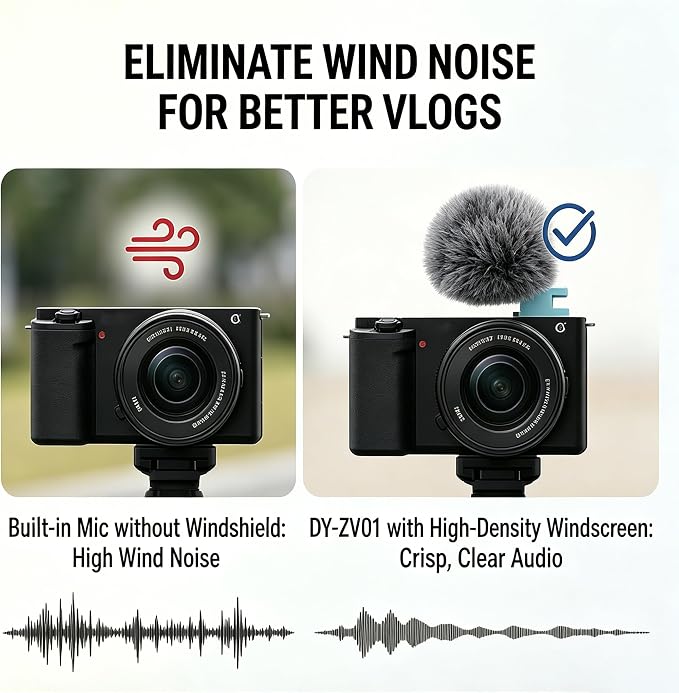 (2 Pack) Cold Shoe Adapter for Sony ZV-1,ZV-1 II,ZV-1F,ZV-E10,ZV-E1M2/ZV-E1 | Can be equipped with a mic and a fill light,for vlogging;fur reduces wind noise,Weighs as little as 6g,Non-slip,plug and play - Image 3