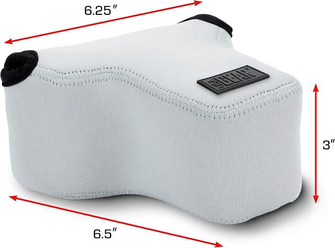 USA Gear Camera Sleeve (Medium) for Compact SLRs Compatible with Canon EOS R100 Nikon Z30 Sony ZV-E10, and more - Padded Neoprene DSLR Case with Zipper Accessory Pocket & Belt Loop (Gray) - Image 3