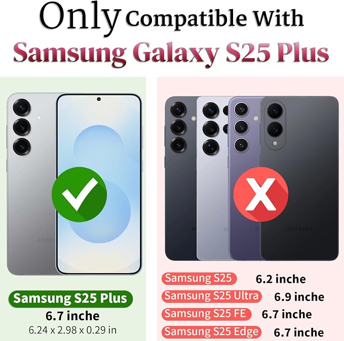for Galaxy S24 Plus/S25 Plus Case with Screen Protector: [Military Grade 20ft. Drop Tested] Slide Camera Cover Ring Shockproof Protective Phone Case for - Samsung Galaxy S24 Plus/S25 Plus (Black) - Image 2