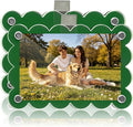 Nirvany 2Pcs Magnetic Car Visor Photo Holder, Scalloped Green, 2.4 x 3.5 in | Clear Acrylic Car Picture Frame, Personalized Picture Frame Clip for Sun Visor, For Family, Pets, Travel Photos by Nirvany-MakeACoolLifeForU