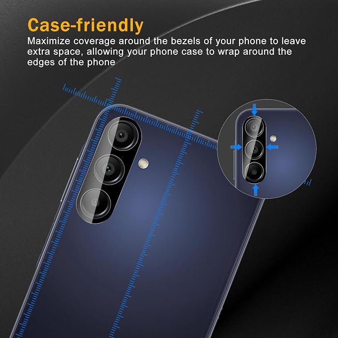 3 Pack Camera Lens Protector for Samsung Galaxy A15 5G | Tempered Glass,Anti-Fingerprint,9H Hardness,Scratch Resistant,Easy to Install,Bubble Free,HD Clarity - Image 3