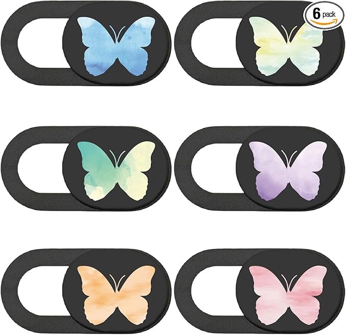 6Pcs Laptop Camera Cover Slide Butterfly 0.04 Inch Ultra Thin Webcam Privacy Cover Security Guard Slide Phone Webcam Protectors for Mini PC Laptop Desktop Computers Notebook Office Use by PRESSINART
