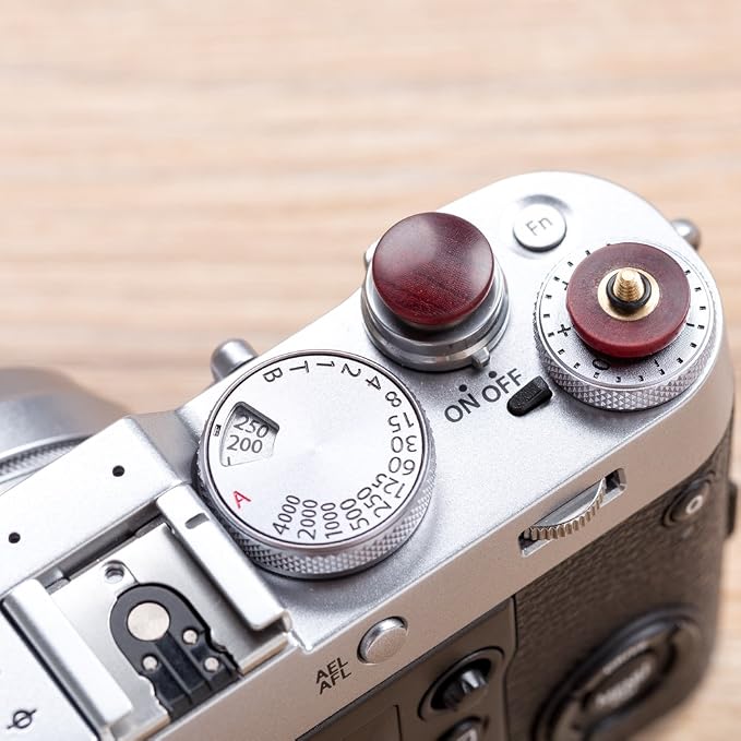 Wood Soft Shutter Release Button | Delicate Camera Shutter Button 12mm Convex Surface Red 1 PCS (Wood Grain Random) - Image 6