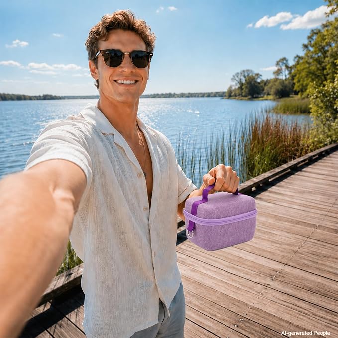 Comecase Large Travel 4K Vlogging Camera Case for Duluvulu/for AUREAPIX | Outdoor Camera Storage with 2 Dividers and Mesh Pocket, for Vloggers and Content Creators, Trip Ready, Full Purple- Case Only - Image 9
