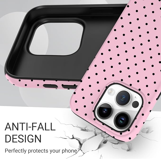 TPU Phone Case for iPhone 15 Pro Max, MagSafe Wireless Charging Compatible, Shockproof Slim Fit Protective Cover with Anti-Yellowing & Raised Camera Protection (Polka dot 4, iPhone 15 Pro Max) - Image 5