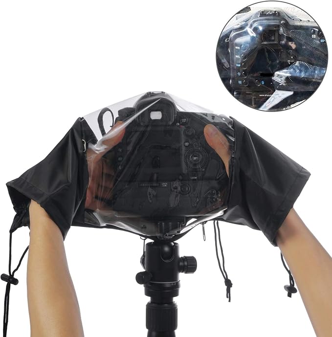 Waterproof Camera Rain Cover Soft Black Camera Rain Lens Covers | Professional Camera Sleeve Weather Protector Lens Jacket Covers for All DSLR SLR Cameras - Image 2