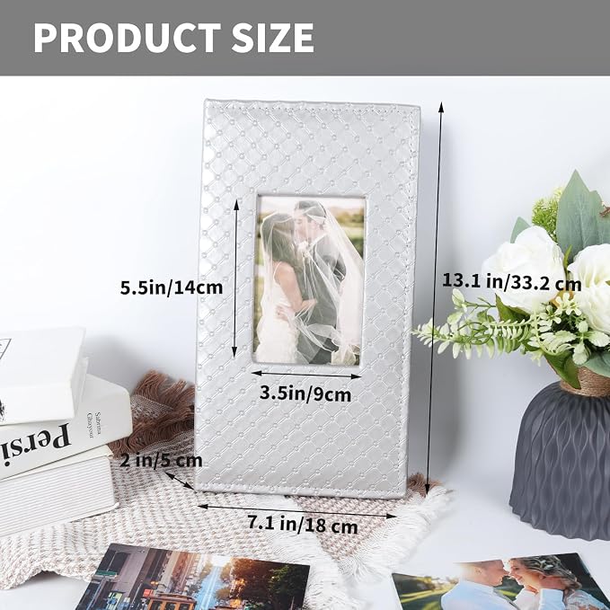 RECUTMS Photo Album 4x6 Pictures, 300 Pockets Large Capacity Picture Album | Acid-Free Black Pages, Leather Cover, Horizontal Pockets, Custom Photo Cover, Perfect for Wedding, Family&Trave - Image 2