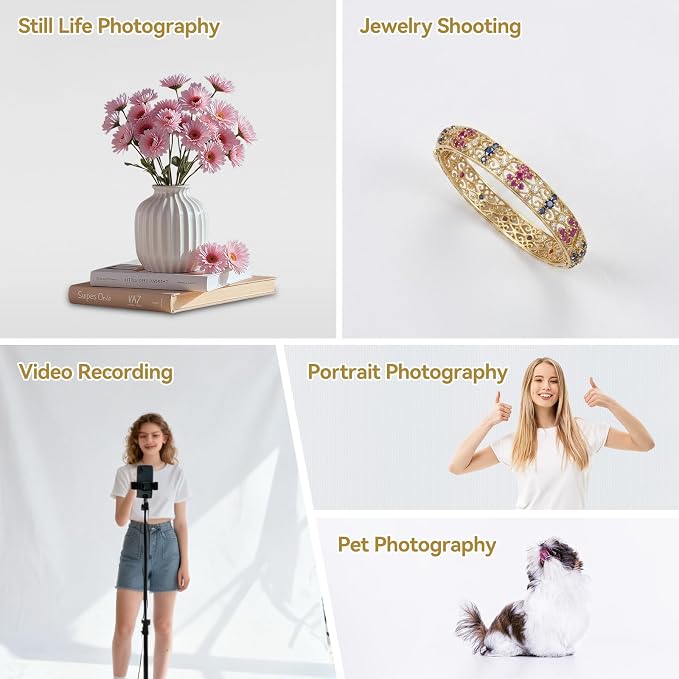 6.5x10ft Photography Photo Curtain Wrinkle Resistance Backdrop White Chroma Greenscreen Sheet Background Non-Reflective Fabric Backdrops for Streaming, PS Keying, Video Creation - Image 9