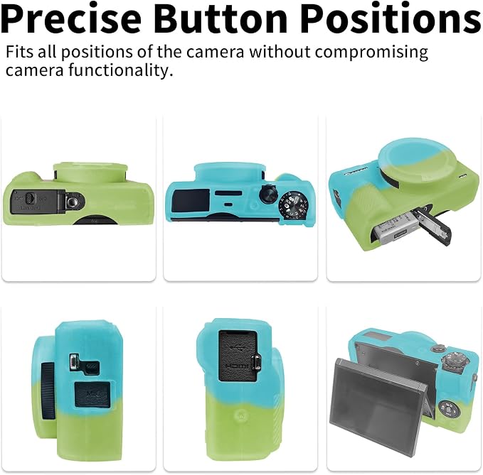 Easy Hood Camera Case Cover for Canon Powershot G7X Mark III (Green Blue) | With Removable Lens Cover,Soft Silicone Protective Case,Anti-Scratch,Slim Fit,Enhanced Grip,Lightweight Camera Accessories - Image 6