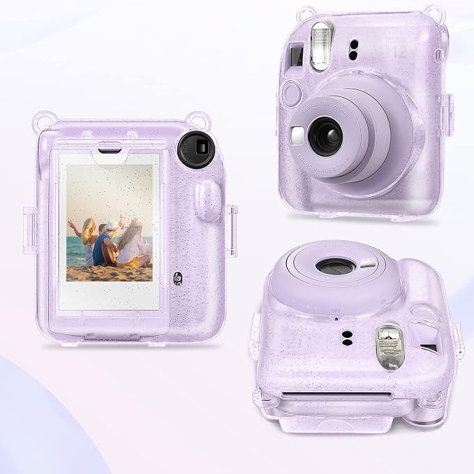 Fintie Protective Case for Fujifilm Instax Mini 12 Instant Camera - Crystal Hard Shell Cover with Upgraded Film Pocket for Storing Photos & Removable Shoulder Strap | Crystal Hard Shell Cover, Back Films Pocket, Adjustable Shoulder Strap, Scratch Pesis... - Image 9