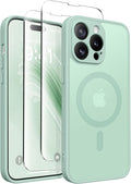 CAPRARO for iPhone 14 Pro Case, Compatible with MagSafe Mint Green | Upgraded [Full Camera Protection] Shockproof Protective Slim Translucent Matte Magnetic Phone Case 6.1'', Mint Green by CAPRARO