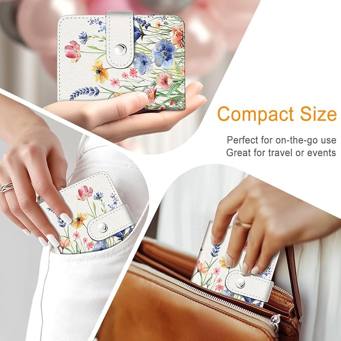 Vintage Floral Small Photos Album for 2x3 Inch Films, 56 Pockets | Mini Cute Picture Book, Wallet Size, for Polaroid Fujifilm Instax Mini Instant Camera Printer, Kpop Photocard Binders Holders - Image 6