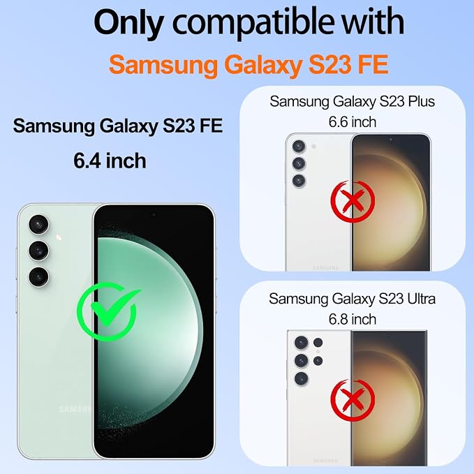 Gritup for Samsung Galaxy S23 FE Case with 2PCS Screen Protector, Build in 360° Rotating Ring Kickstand, Military Grade Protective Case for S23 FE Phone, Black - Image 2