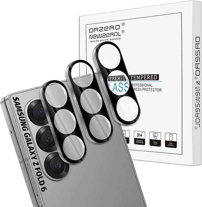 Orzero (3 Pack) Camera Lens Protector Compatible for Samsung Galaxy Z Fold 6, Protector de Cámera Tempered Glass 9 Hardness High Definition Anti-Scratch Case Friendly Does not Affect Night Shots by JumpIntoOrzeroLet%E2%80%99sExploreLikeNeverBefore